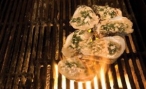 Char-grilled Oysters with Roquefort Cheese and Red Wine Vinaigrette