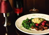 Cajun Seared Duck Breast with Cranberry Orange Glaze served with Citron Risotto & Tuscan Spinach